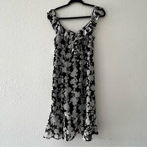 Ann Taylor LOFT Ruffle V Neck Flowy Floral Sleeveless Lined Dress Women’s Size 4